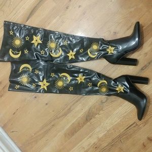 Koi footwear thigh high star and moon boots